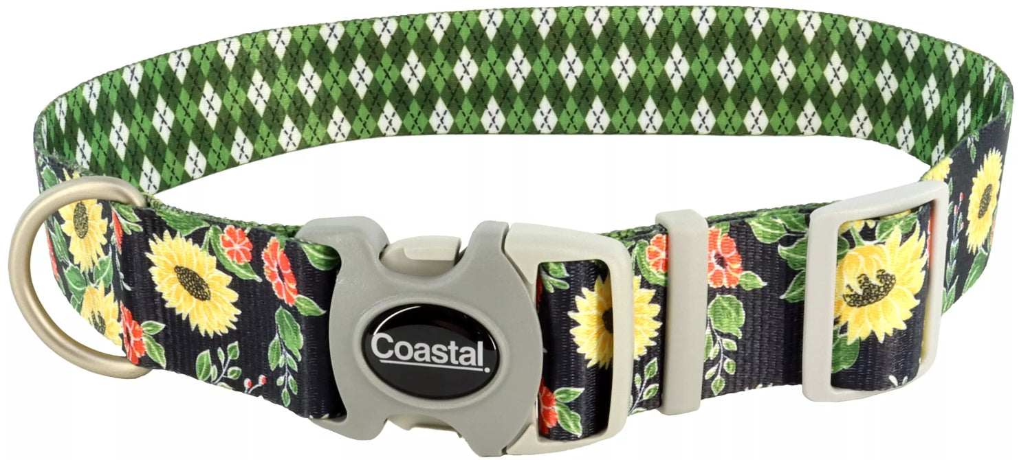 18-26"L x 1.5"W Coastal Pet Sublime Adjustable Dog Collar Sunflower