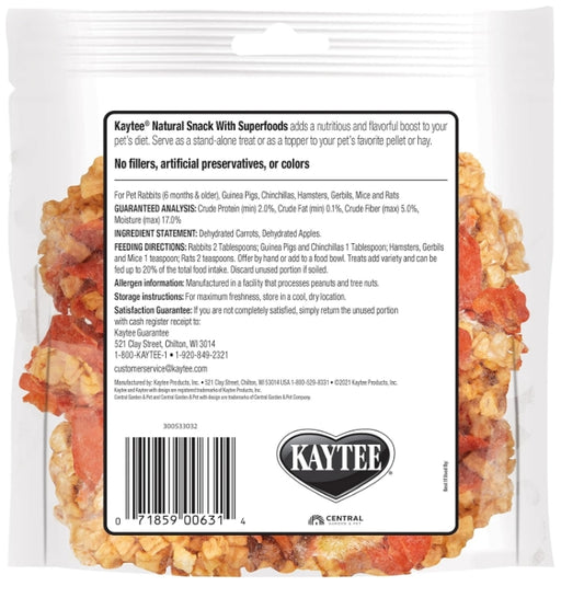 2.5 oz Kaytee Natural Snack with Superfoods Carrot and Apple