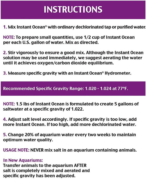 50 gallon Instant Ocean Sea Salt for Marine Aquariums