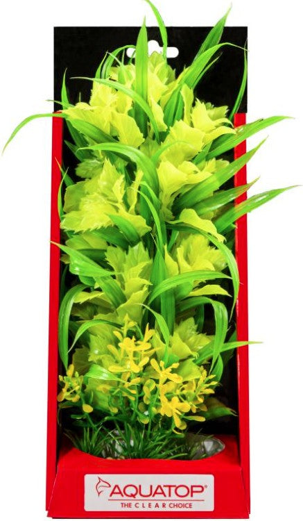 10" tall Aquatop Vibrant Passion Aquarium Plant Yellow