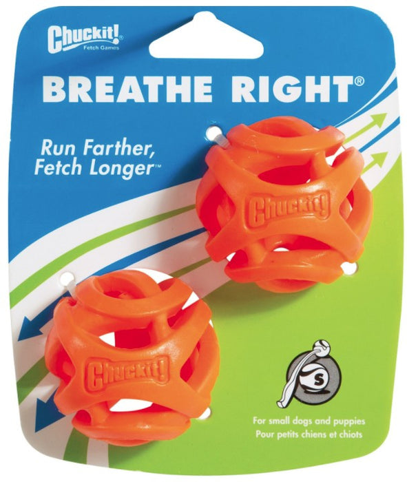 Small - 2 count Chuckit Breathe Right Fetch Ball Dog Toy