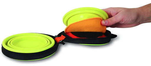 1 count Petmate Silicone Travel Duo Bowl Medium