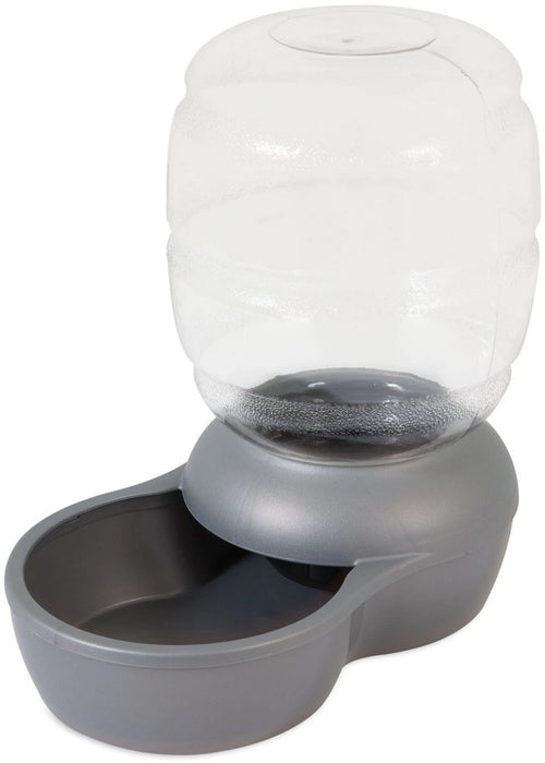 Small - 1 count Petmate Replendish Pet Feeder with Microban Pearl Silver Gray