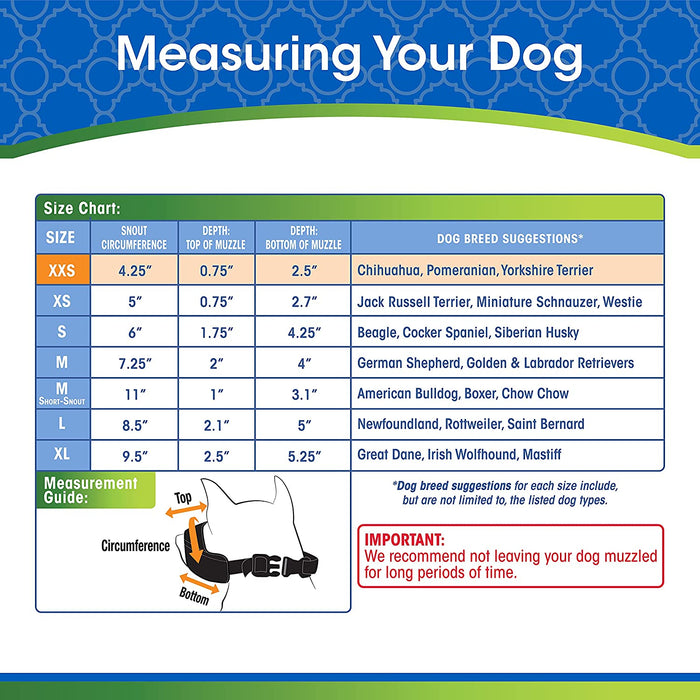 XX-Small - 1 count Four Paws Walk About Quick Fit Muzzle for Dogs