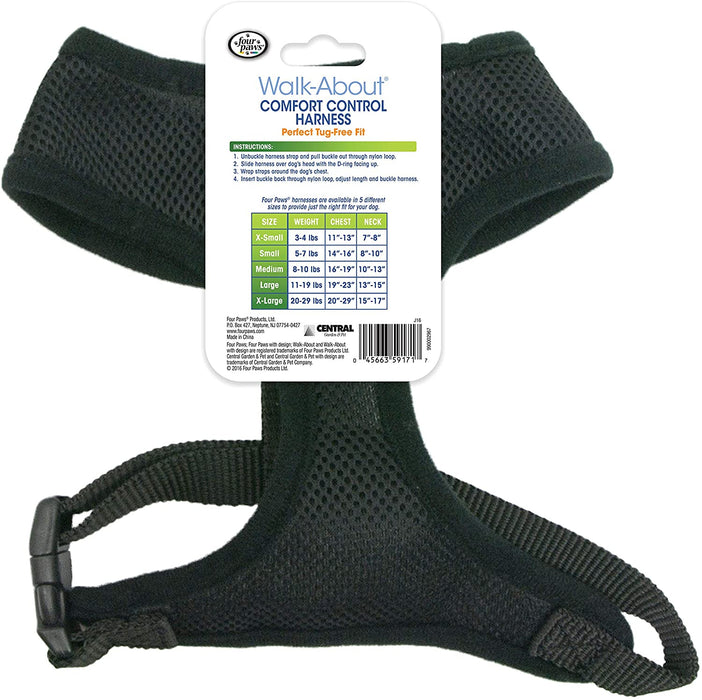 Large - 1 count Four Paws Comfort Control Harness Black