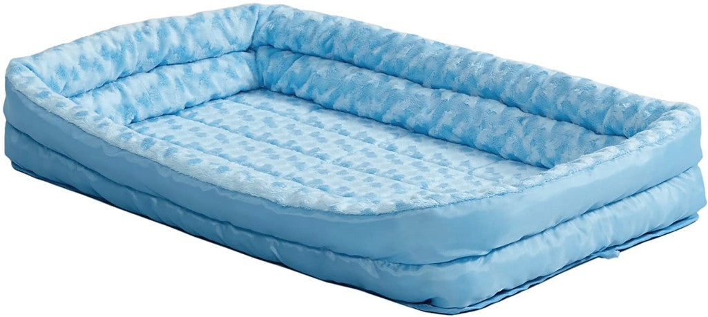 X-Small - 1 count MidWest Double Bolster Pet Bed Blue