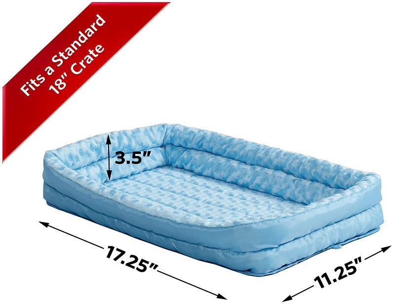 X-Small - 1 count MidWest Double Bolster Pet Bed Blue