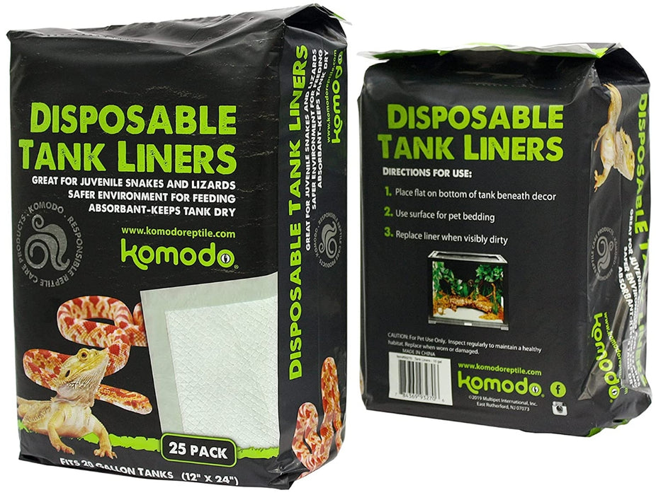 25 count Komodo Repti-Pads Disposable Tank Liners 12 x 24 Inch