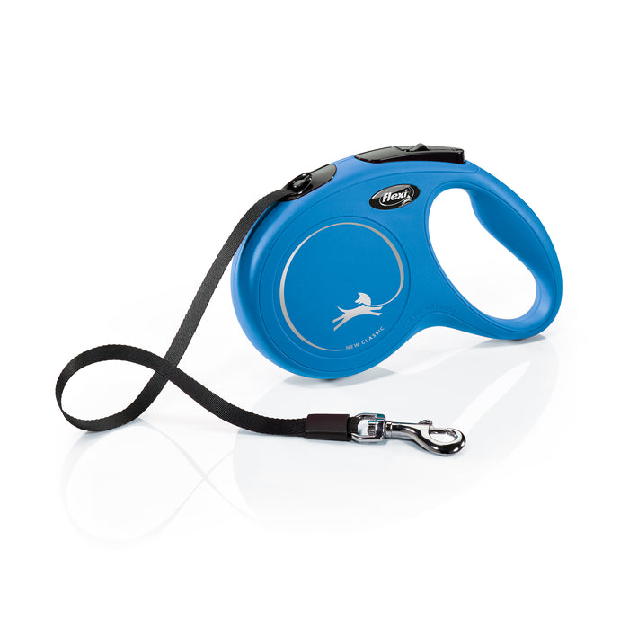 Medium - 16' long Flexi New Classic Retractable Cord Leash Blue