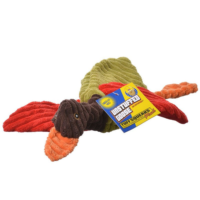 1 count Petsport Tuffsqueaks Plush Unstuffed Goose Dog Toy