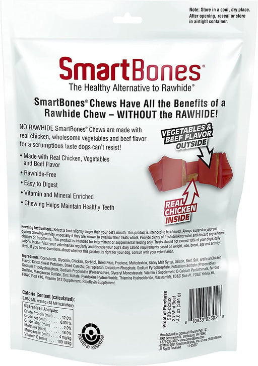 24 count SmartBones Rawhide Free Beef Bones Mini