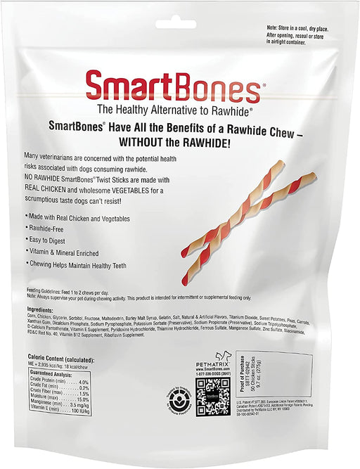 50 count SmartBones Vegetable and Chicken Smart Twist Sticks Rawhide Free Dog Chew