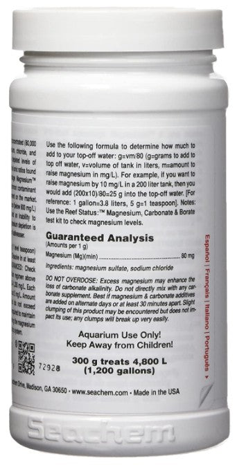 10.6 oz Seachem Reef Advantage Magnesium Raises Magnesium for Aquariums