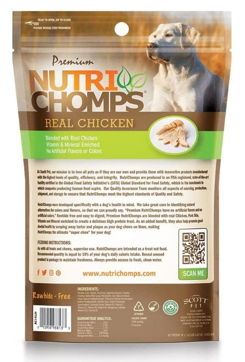 4 count Pork Chomps Premium Nutri Chomps Chicken Flavor Braids