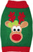 Medium - 1 count Fashion Pet Green Reindeer Dog Sweater