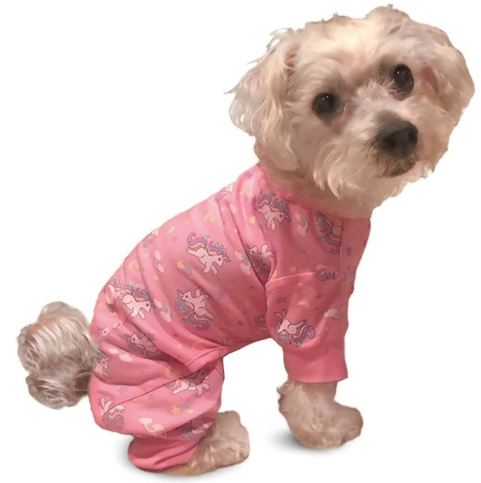 XX-Small - 1 count Fashion Pet Unicorn Dog Pajamas Pink