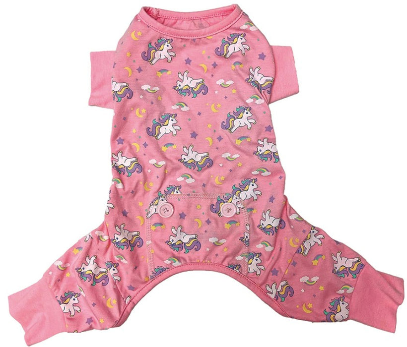 X-Small - 1 count Fashion Pet Unicorn Dog Pajamas Pink