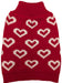 X-Small - 1 count Fashion Pet All Over Hearts Dog Sweater Red