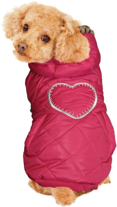 Medium - 1 count Fashion Pet Girly Puffer Dog Coat Pink