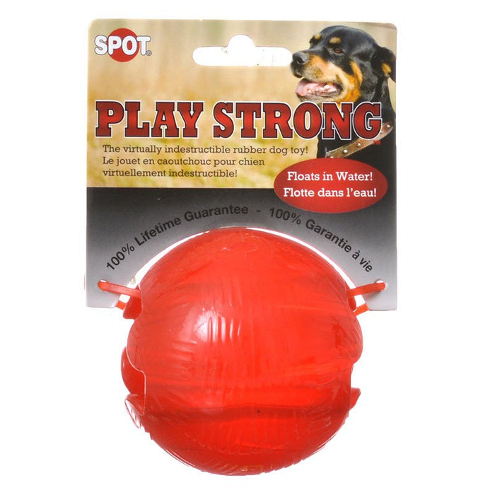 Medium - 3 count Spot Play Strong Rubber Ball Dog Toy Red