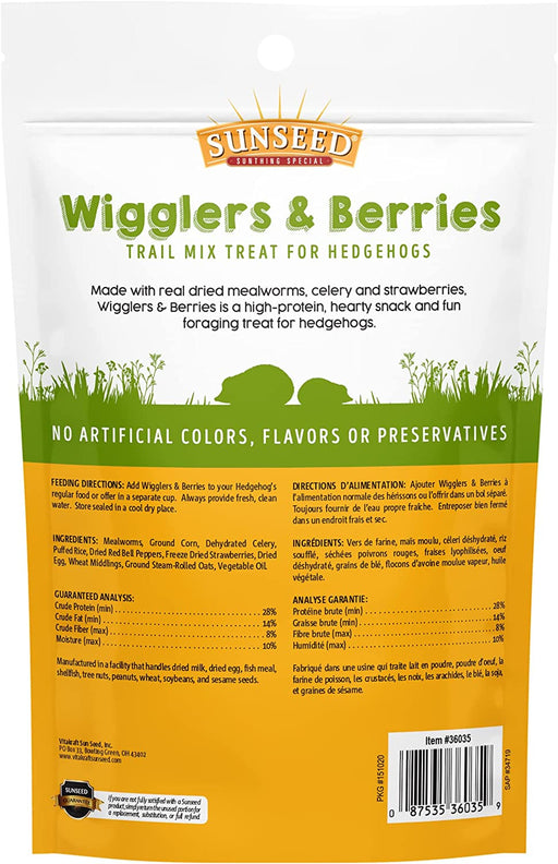 2.5 oz Vitakraft Sunseed Vita Prima Wigglers and Berries Trail Mix Hedgehog Treat