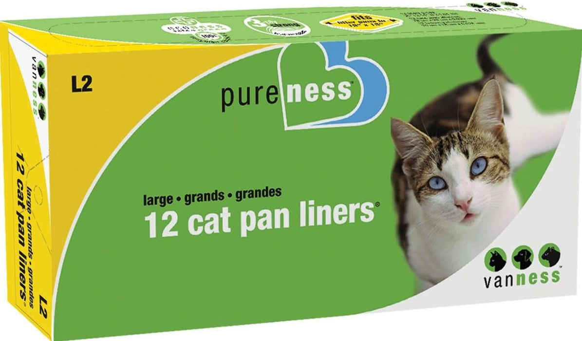 Large - 12 count Van Ness PureNess Cat Pan Liners