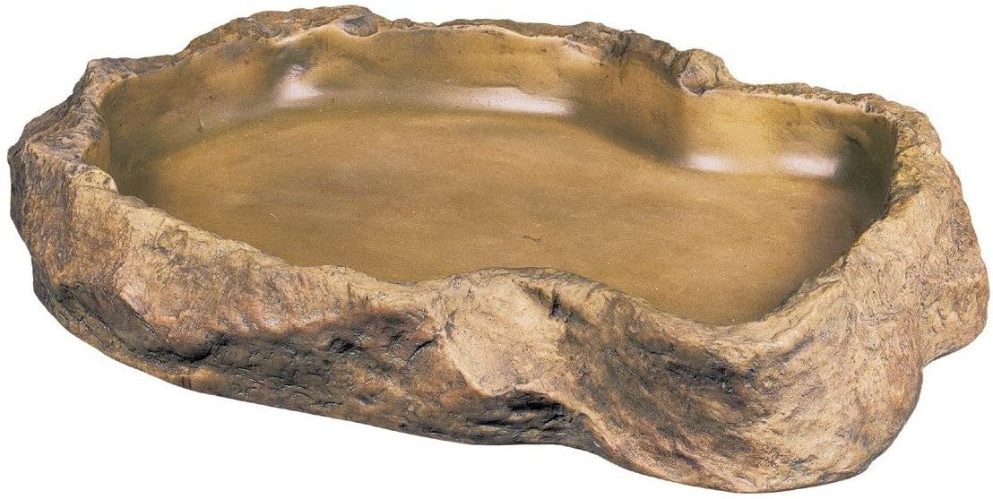 X-Large - 1 count Exo Terra Granite Rock Feeding Dish for Reptiles