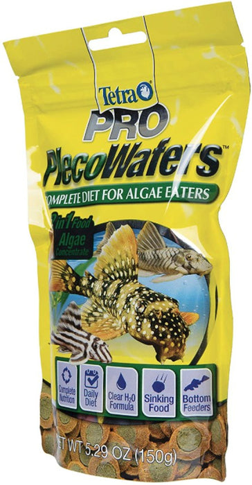 5.29 oz Tetra Pro PlecoWafers Complete Diet for Algae Eater Fish Food