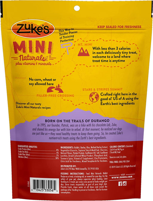 6 oz Zukes Mini Naturals Dog Treats Rabbit Recipe