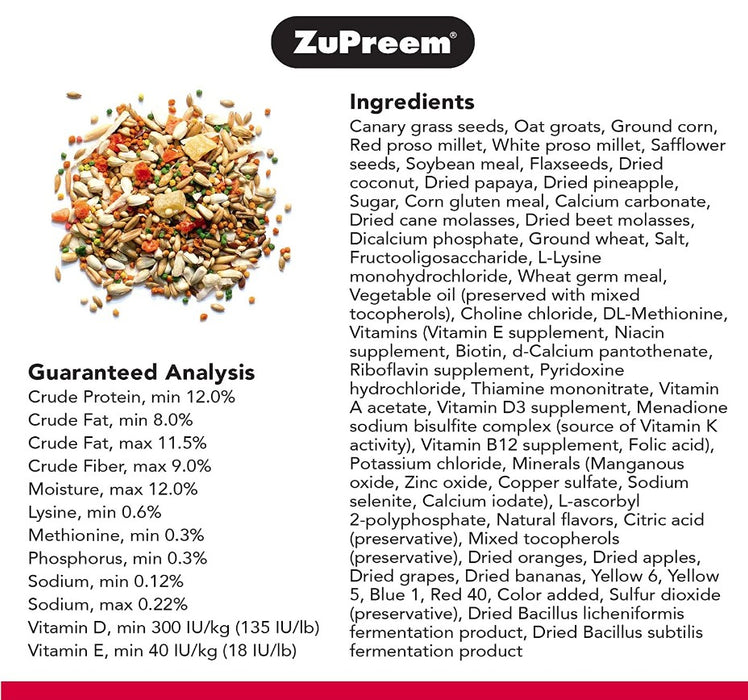 2 lb ZuPreem Smart Selects Bird Food for Small Birds